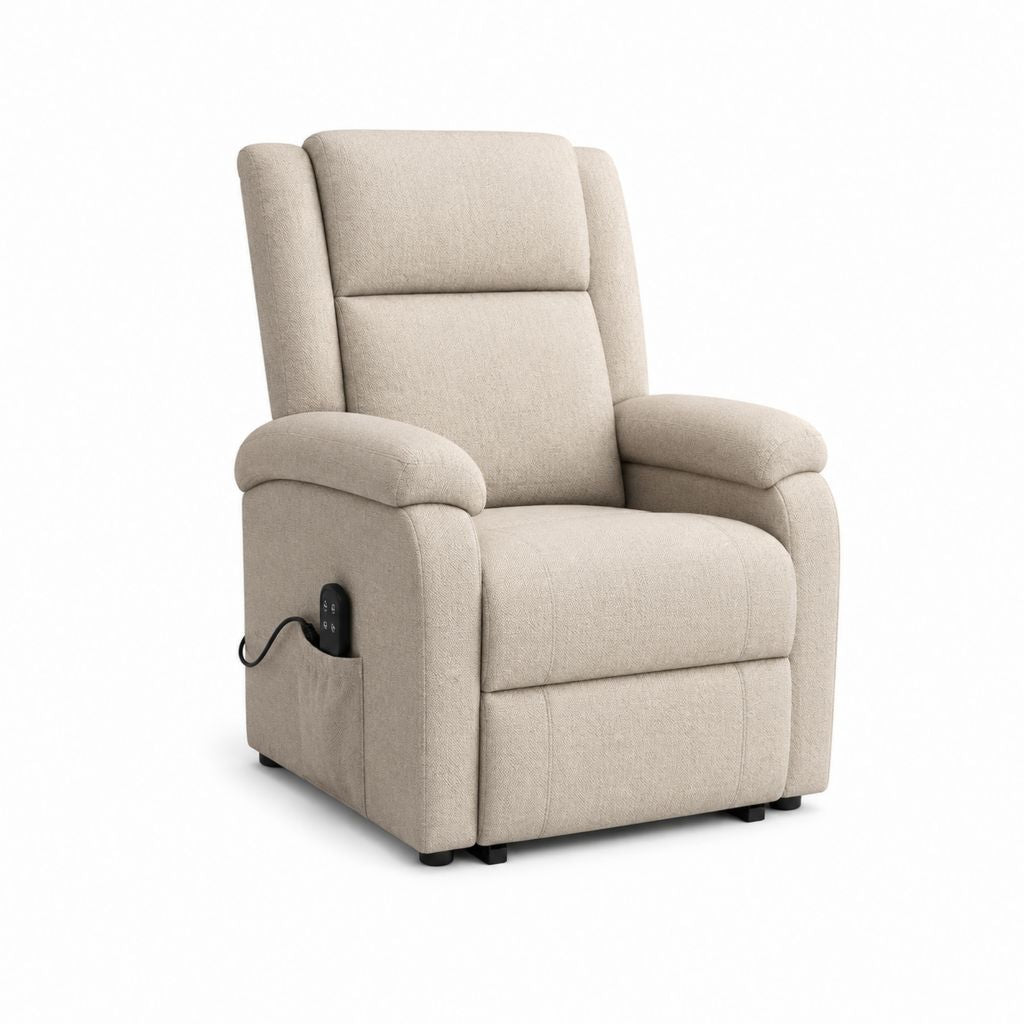 Elektrischer Fernsehsessel Relaxsessel Beige Polyester 86 x 93 x 104 cm