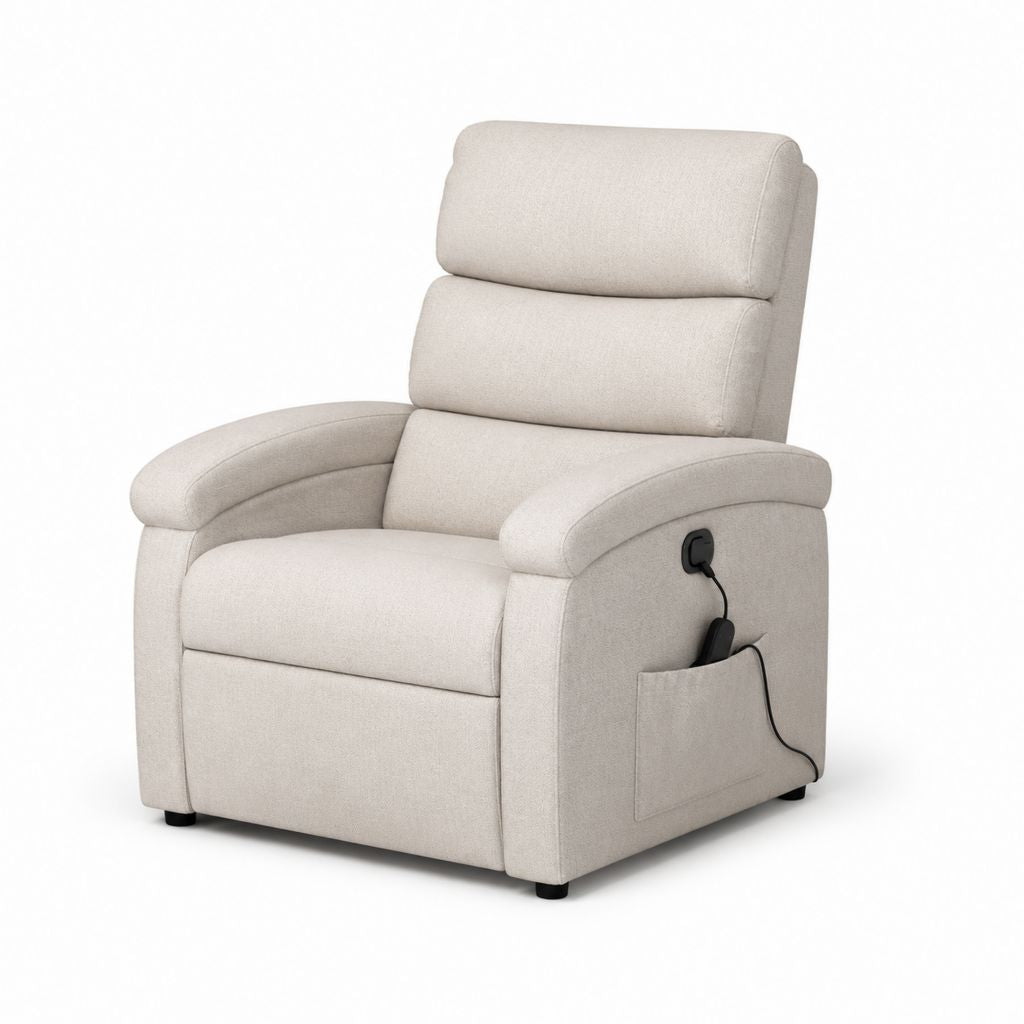 Elektrischer Relaxsessel Fernsehsessel Beige mit Polyesterbezug 88 x 93 x 105 cm