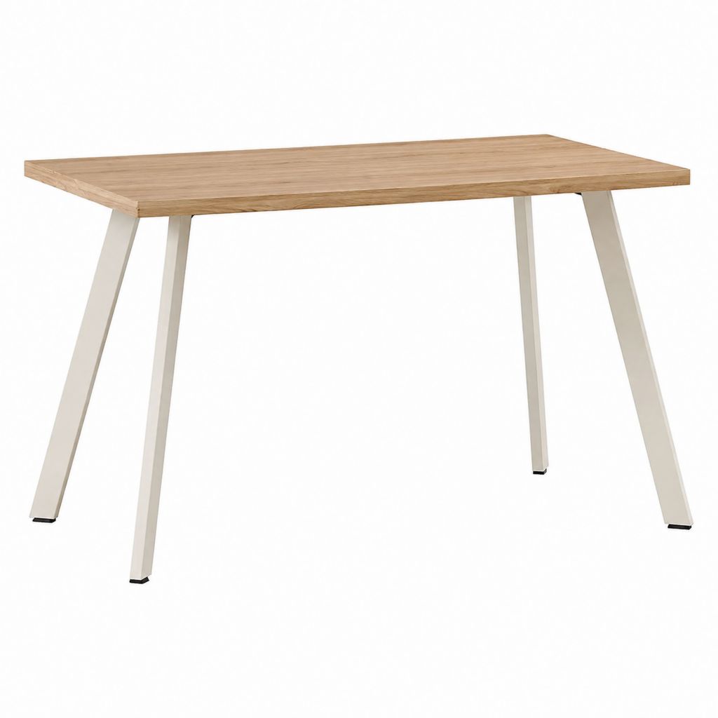 Esstisch Eiche-Optik rechteckig mit weißem Stahlgestell 140 x 80 x 75 cm