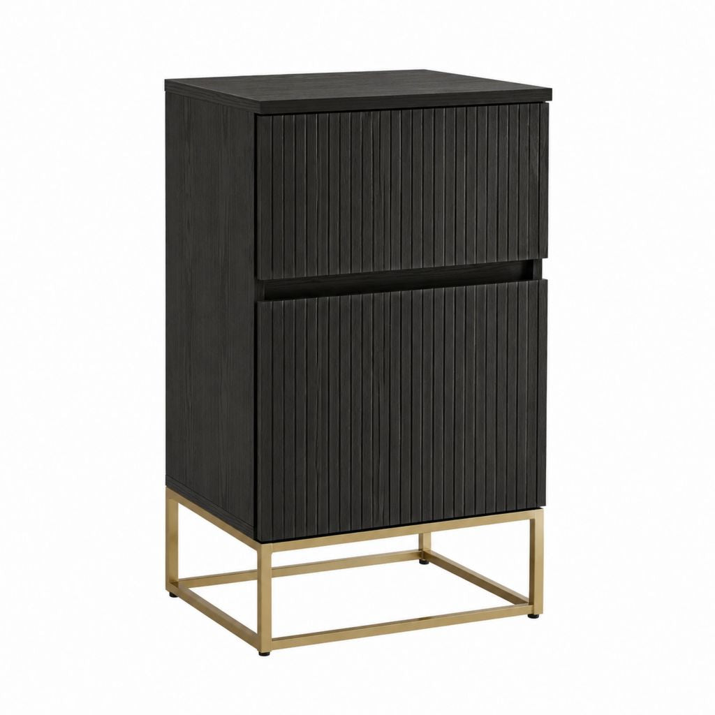 Sideboard Schwarz MDF Stahl Rechteckig 60 x 40 x 100 cm