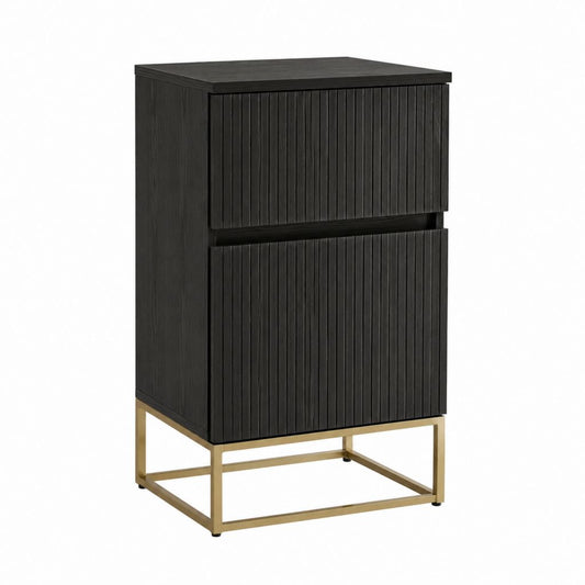 Sideboard Schwarz MDF Stahl Rechteckig 60 x 40 x 100 cm